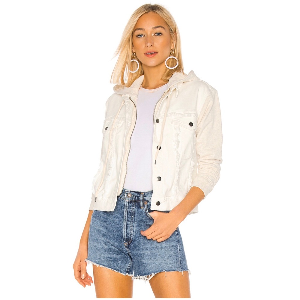 SPLENDID Jesse Mixed Media Jean Hooded Jacket NWOT